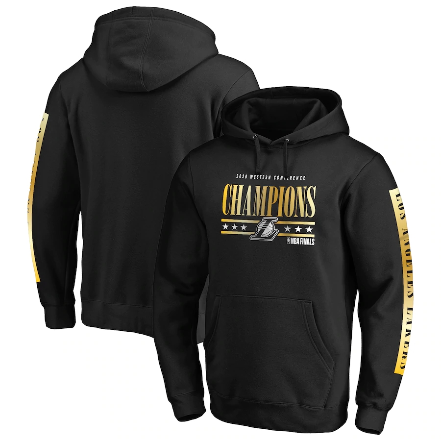 Men's Los Angeles Lakers Black Western Conference Champions Game Lead Pullover Hoodie